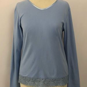 Cotn blue long sleeve shirt